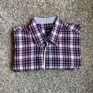 Hugo Boss plaid slim fit button down shirt